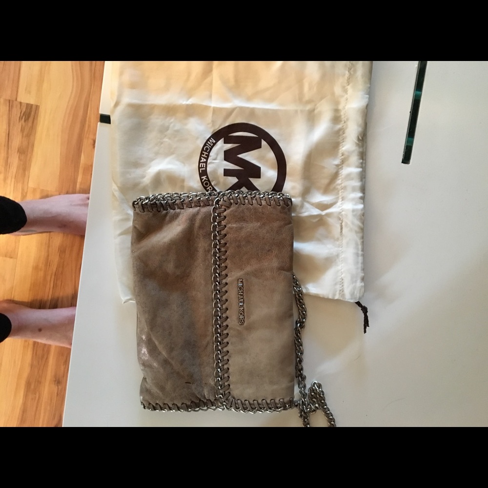 Michael kors leather clutch/ shoulder bag